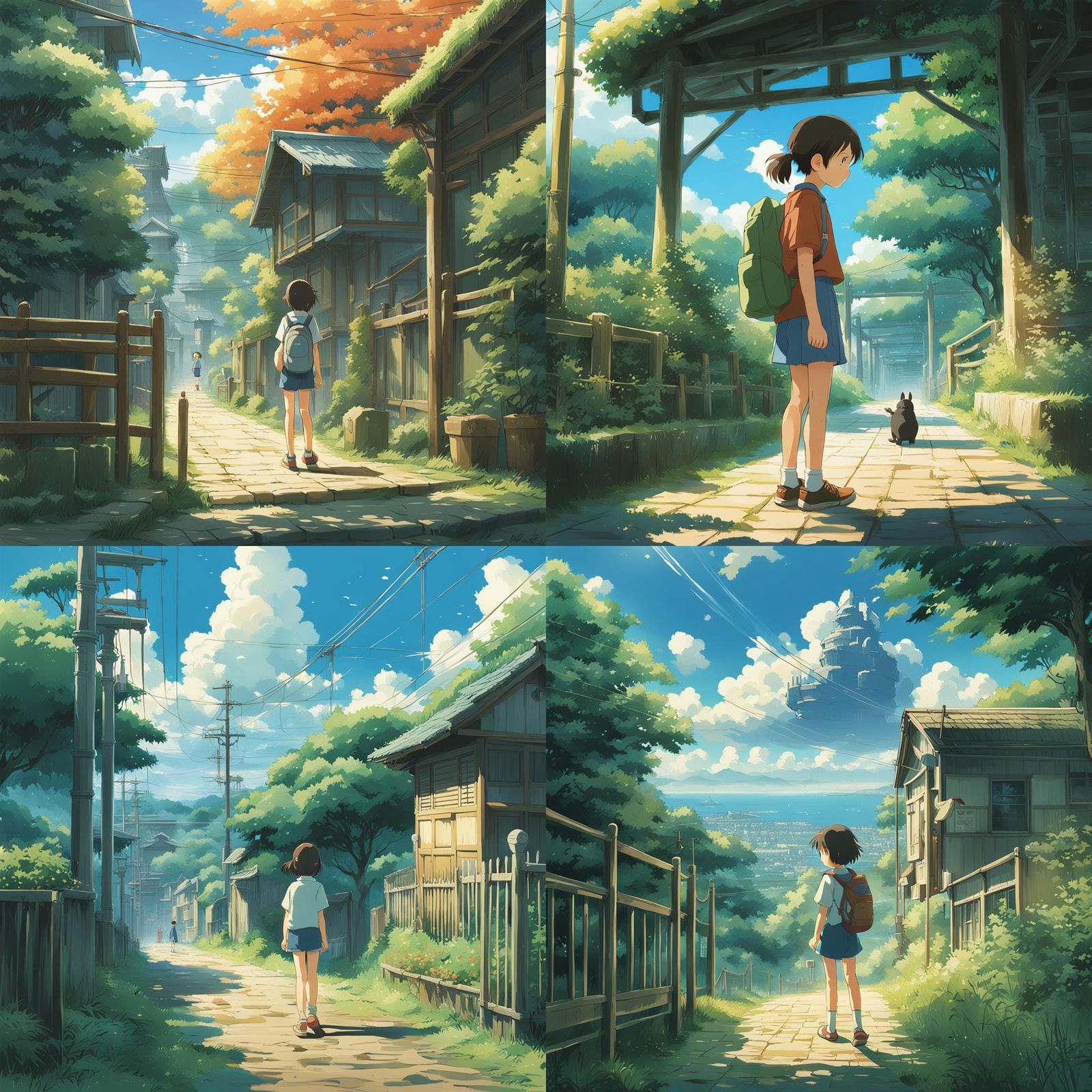 Anime Girl in Ghibli Style by Makoto Shinkai