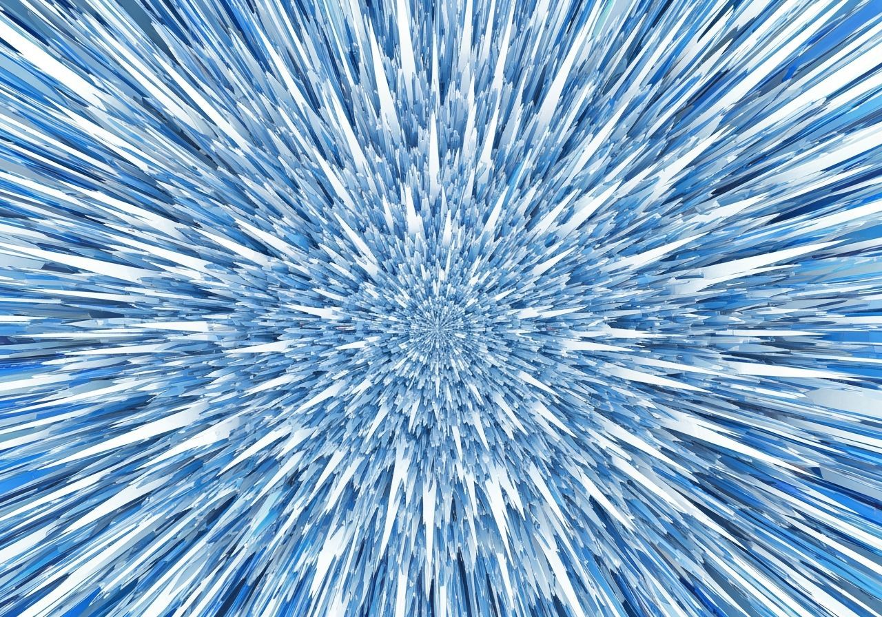 Iridescent Blue Explosion in Abstract Digital Art