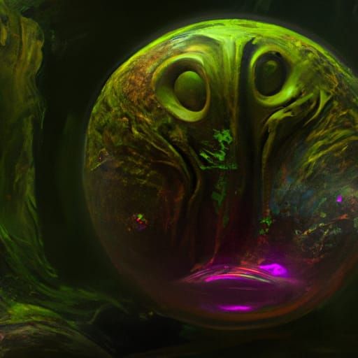 Detailed Pea Brain Fantasy Concept Art