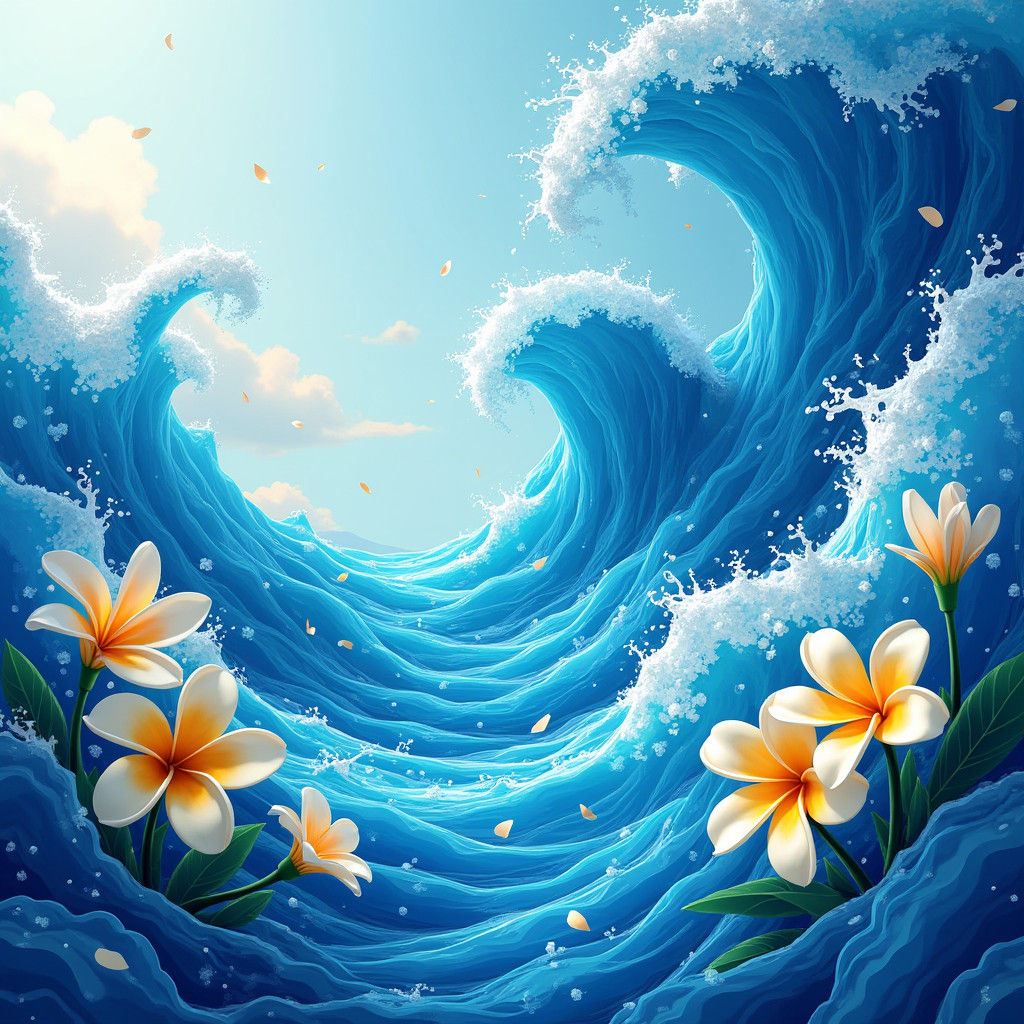 Oceanic Floral Fantasy Concept Art in 8K