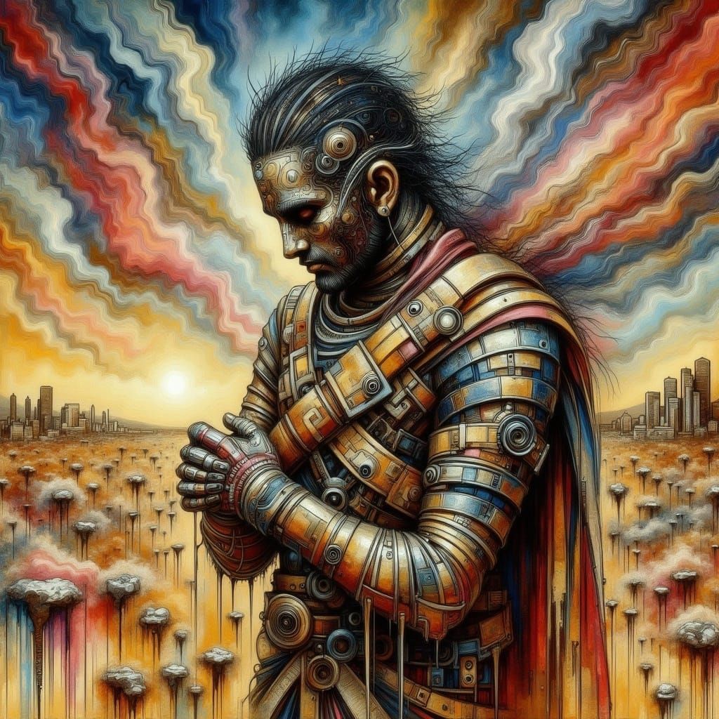 God of Hard Times in Hyperrealistic Style