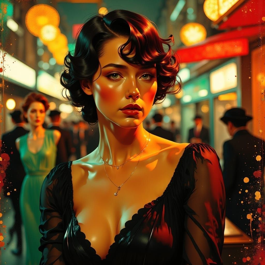 Miley Cyrus as Gene Tierney in a Vibrant Film Noir Masterpie...