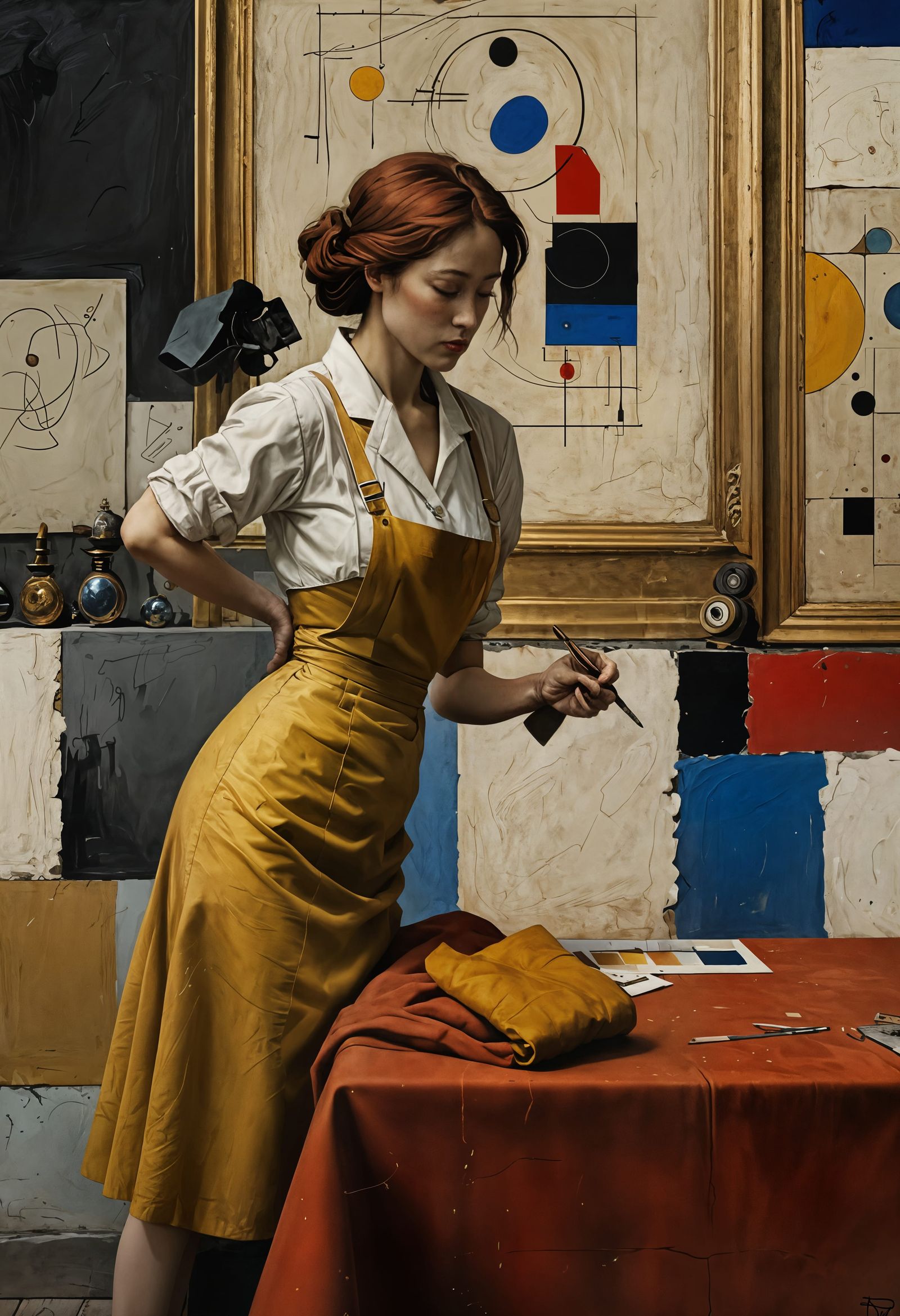 Golden Detailed Matte Painting in Hyperrealism Style