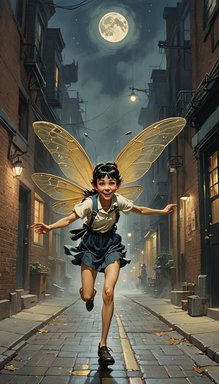 Pixie's Midnight Stroll: An Illustration