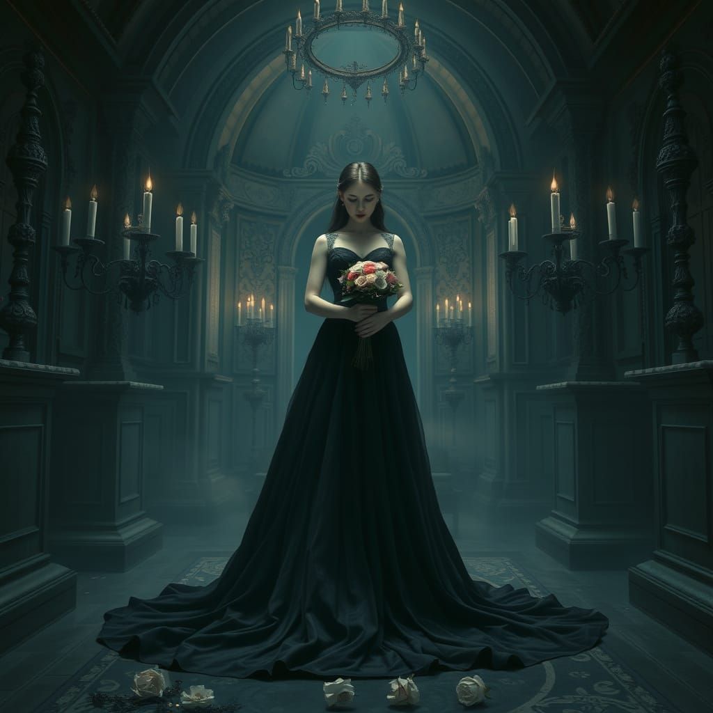 Ethereal Mourning in a Victorian Mausoleum