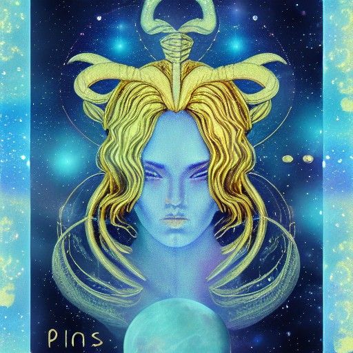 Aries Zodiac Sign in Cosmic Astral Illustration