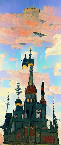 Vampire Castle in Sky, Impressionistic Architecture