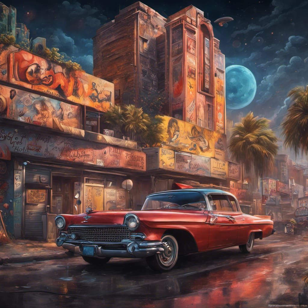 Los Angeles Street Mural Painting of Elvis in 8K