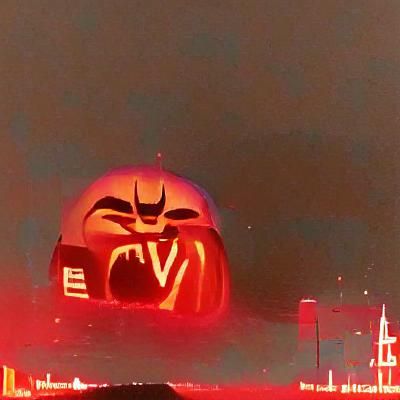 Scary Halloween Pumpkin with Evil Grin