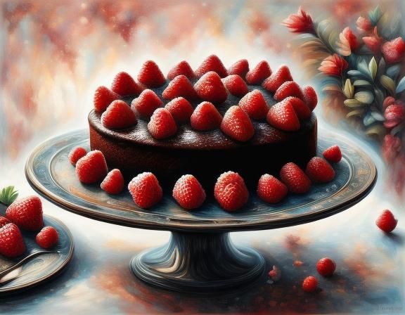 Classic Chocolate Raspberry Cake in Whimsical Steampunk Styl...