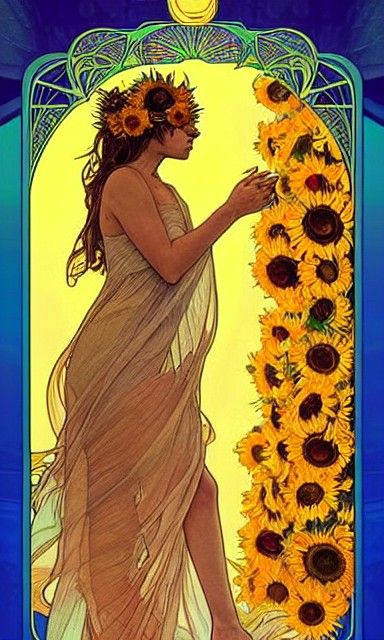 Solar Goddess: The Sun Tarot in Art Nouveau Style