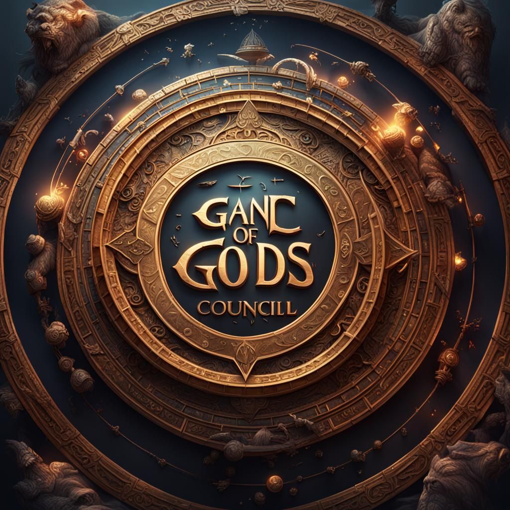 Epic 3D Logo Circle of Gods in Digital Art