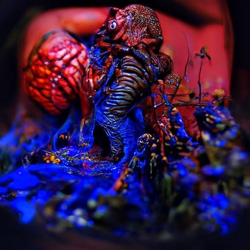 Giant Monster Diorama in Biopunk Style