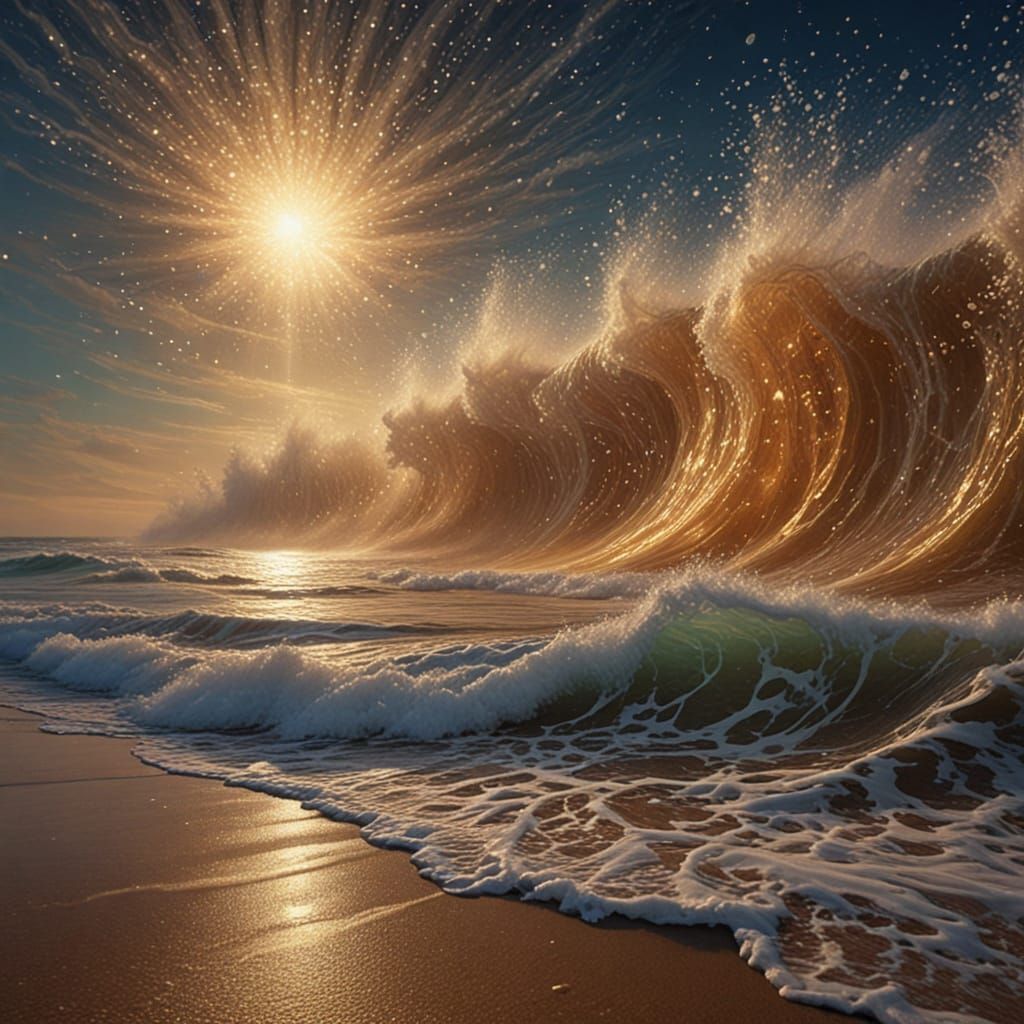 Surreal Gauze Fabric Seascape Unfurls in Iridescent Hues