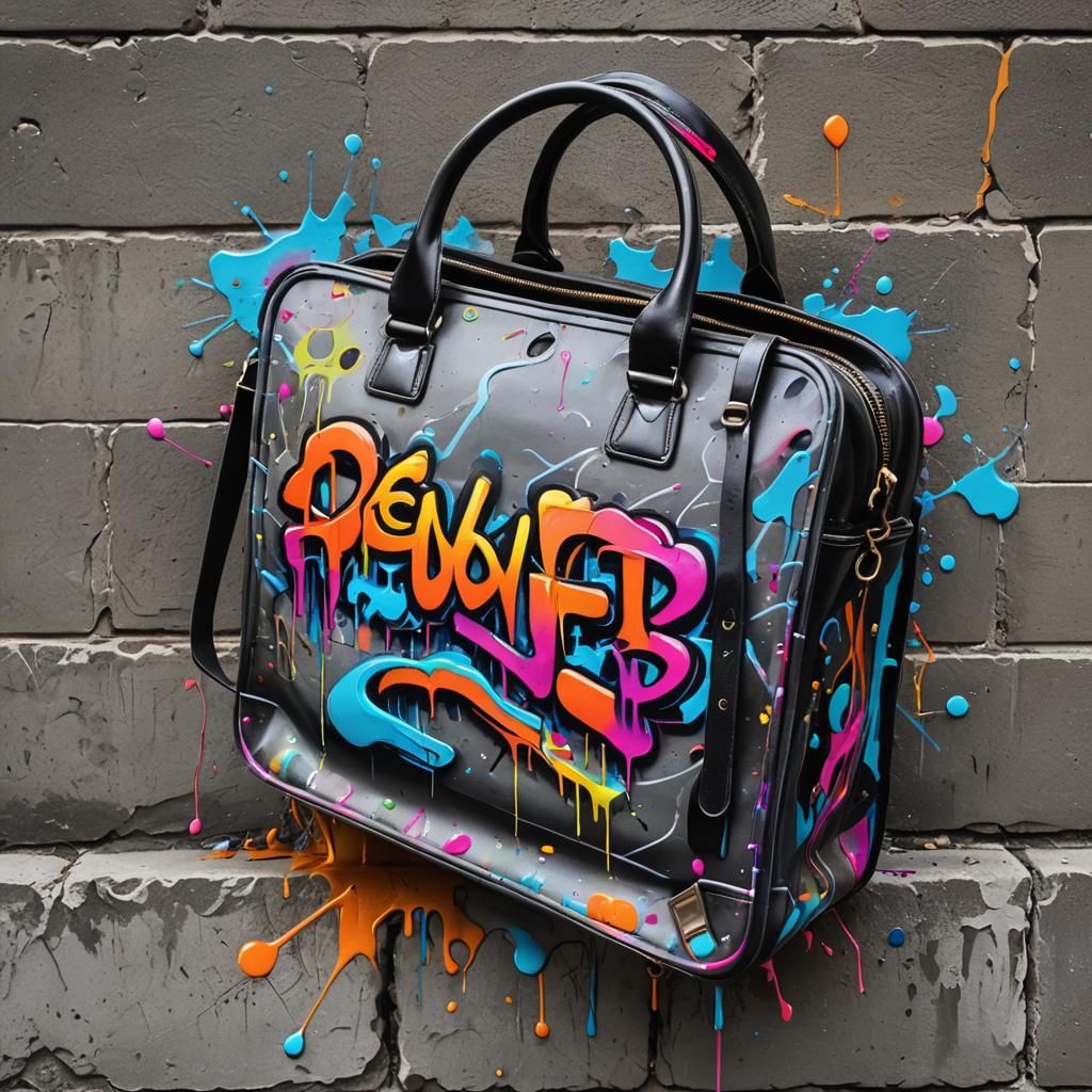 Stone Bag Graffiti Art in Polychromatic Hues