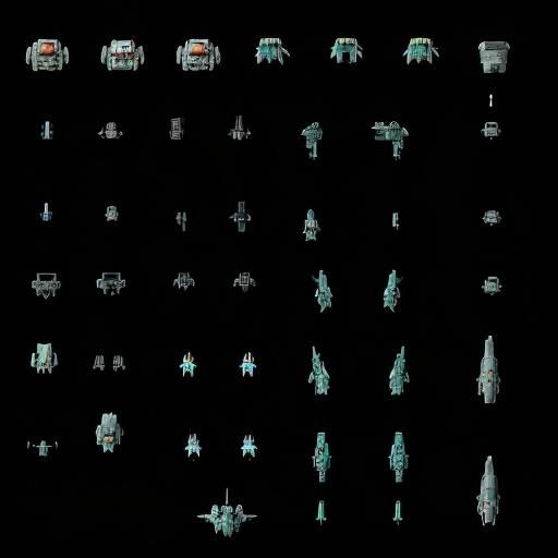 2D Sci-Fi Combat Robot Game Asset Sheet