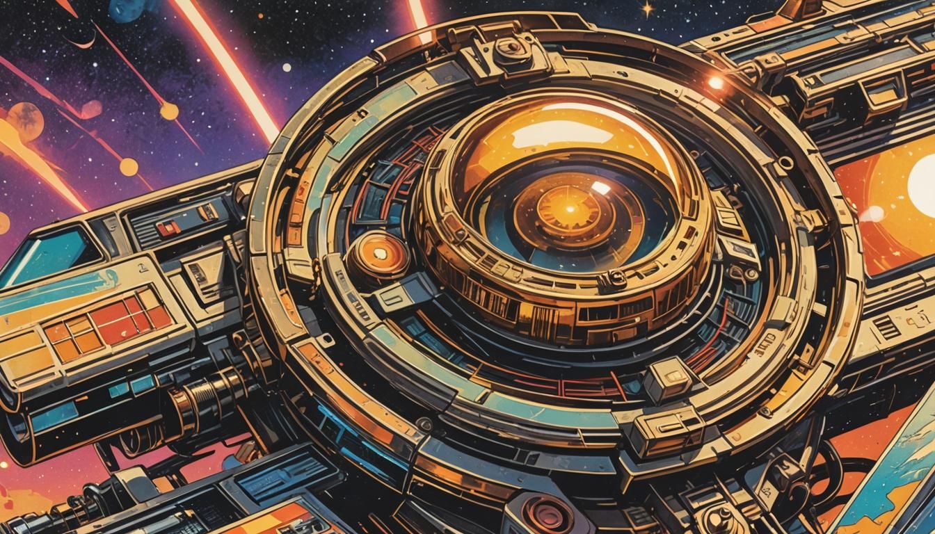 Astro Futurism Comic Art with VHS Tape