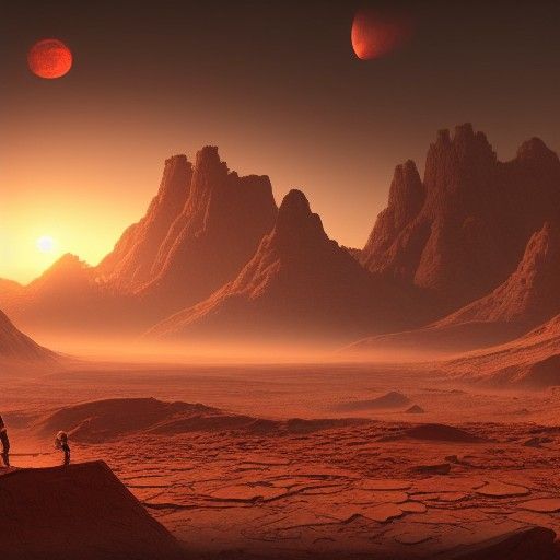 Martian Sunset: Epic Digital Matte Painting