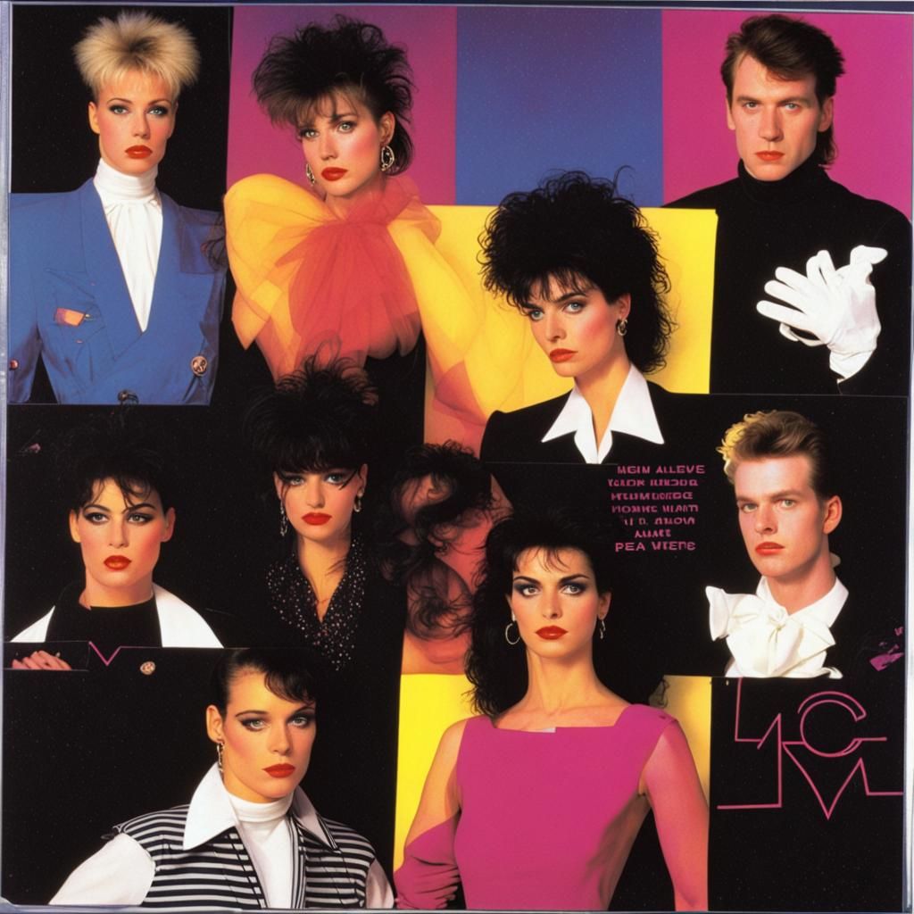 Vibrant 1980s New Wave Album Cover Art