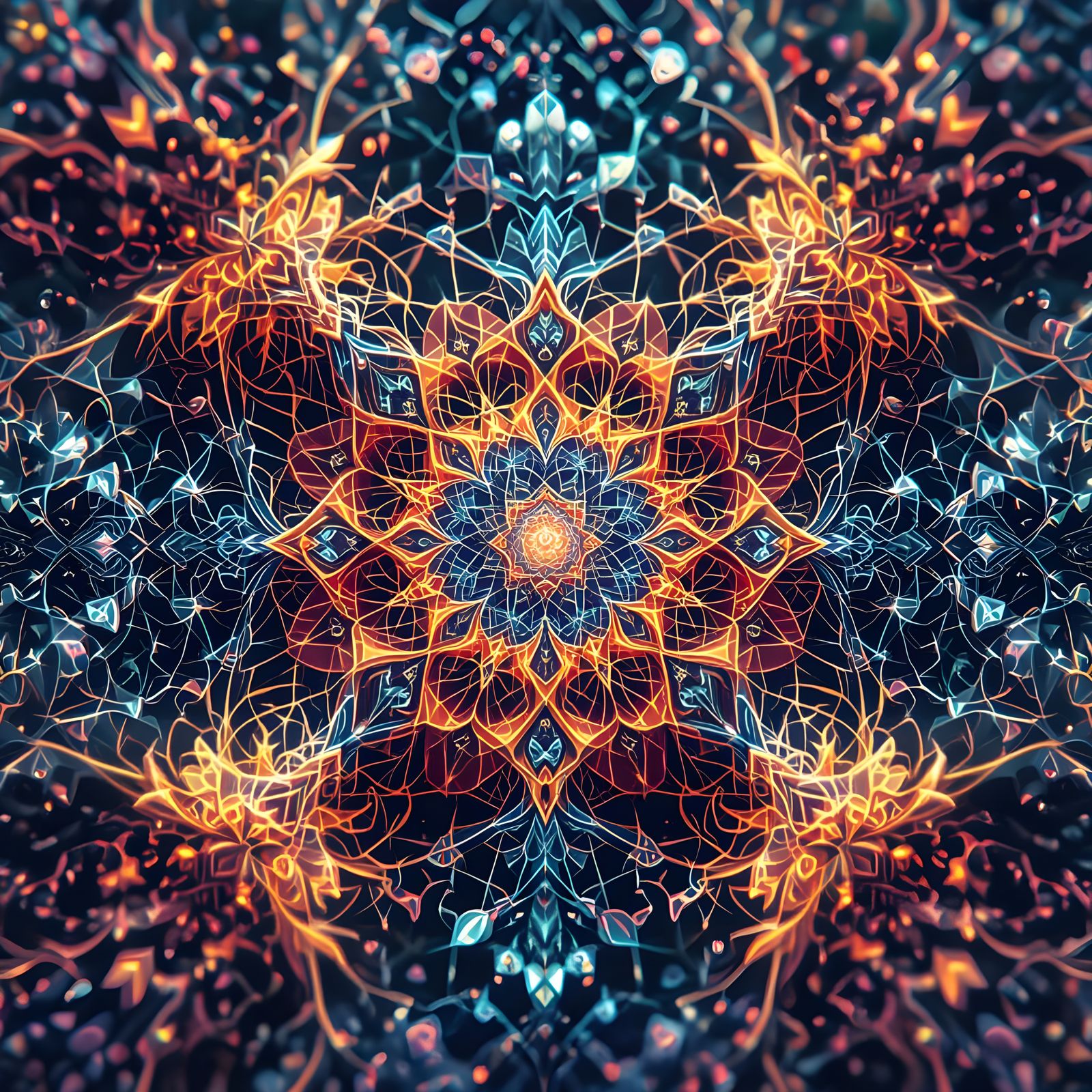 Mesmerizing Abstract Fractal Art in Extreme Close-Up