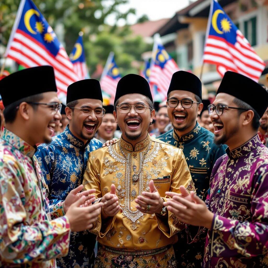 Celebrating Merdeka: A Realistic Scene of Joyful Tradition