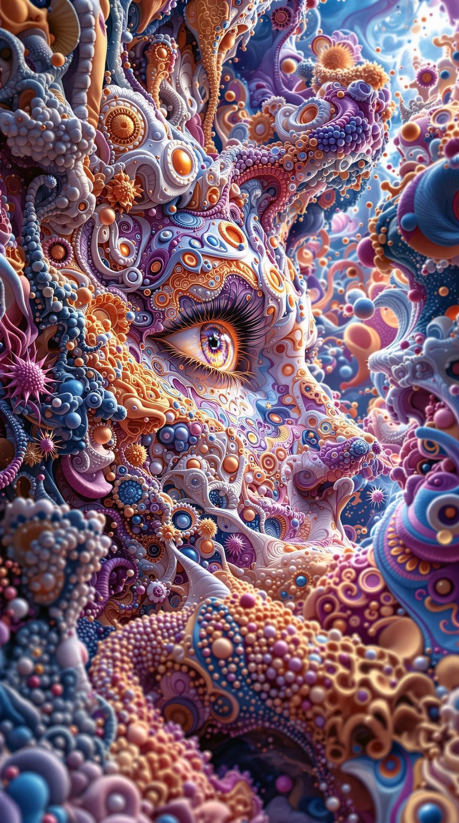 Psychedelic Entities in Hyperbolic Fractal Landscape