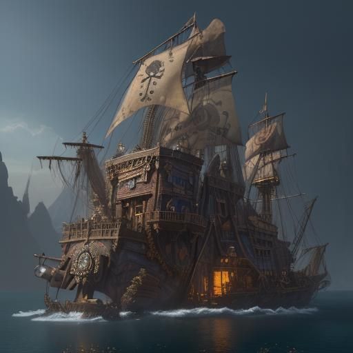 Detailed Matte Painting of Jack Sparrow in 8K