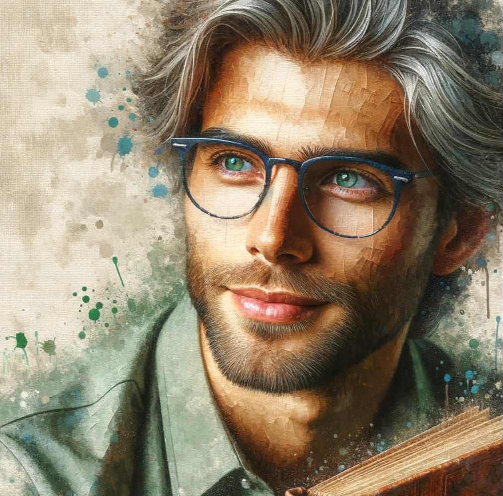 Sophisticated Gentleman Lost in a Good Book