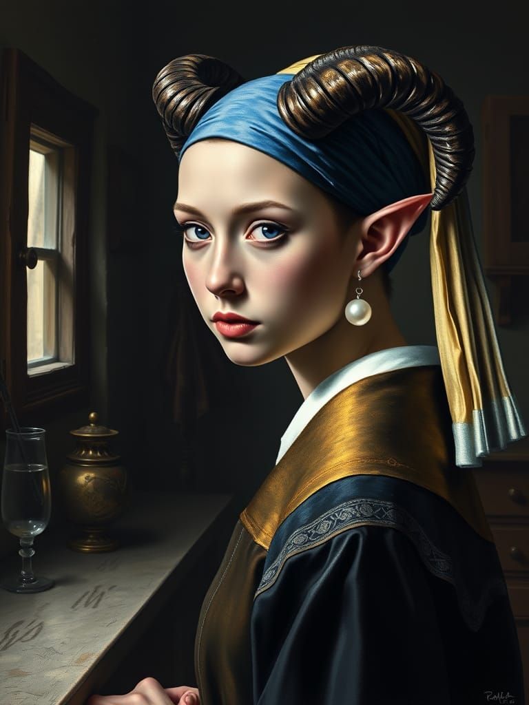 Tiefling with the Pearl Earring