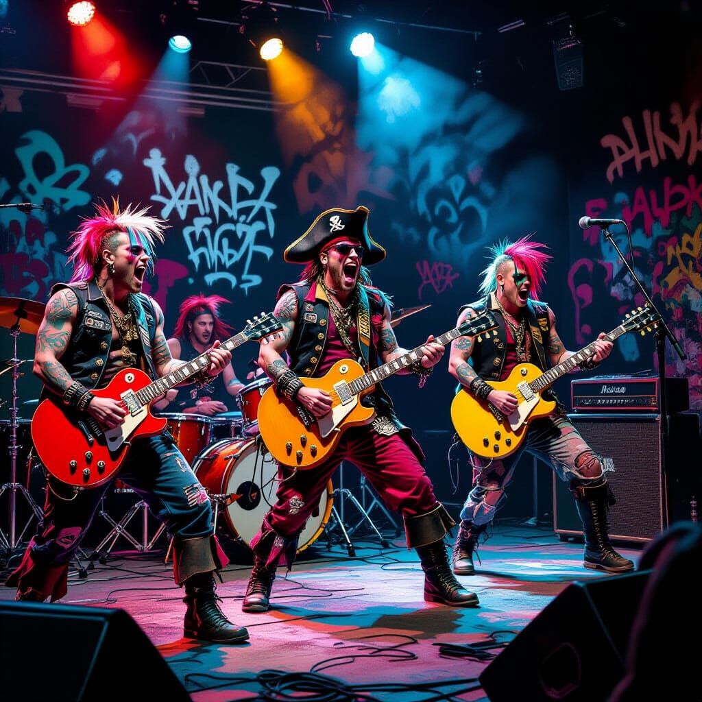 Urban Punk Pirates Performing on Stage