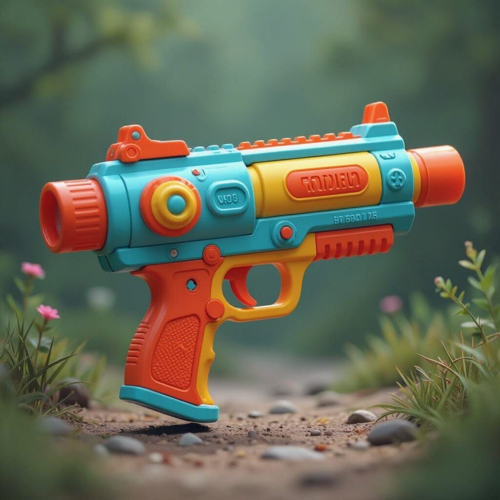 Whimsical Toy Water Gun Inspired by Digital Artists