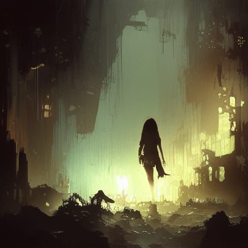 Mysterious Gold Treasure Cavern Art