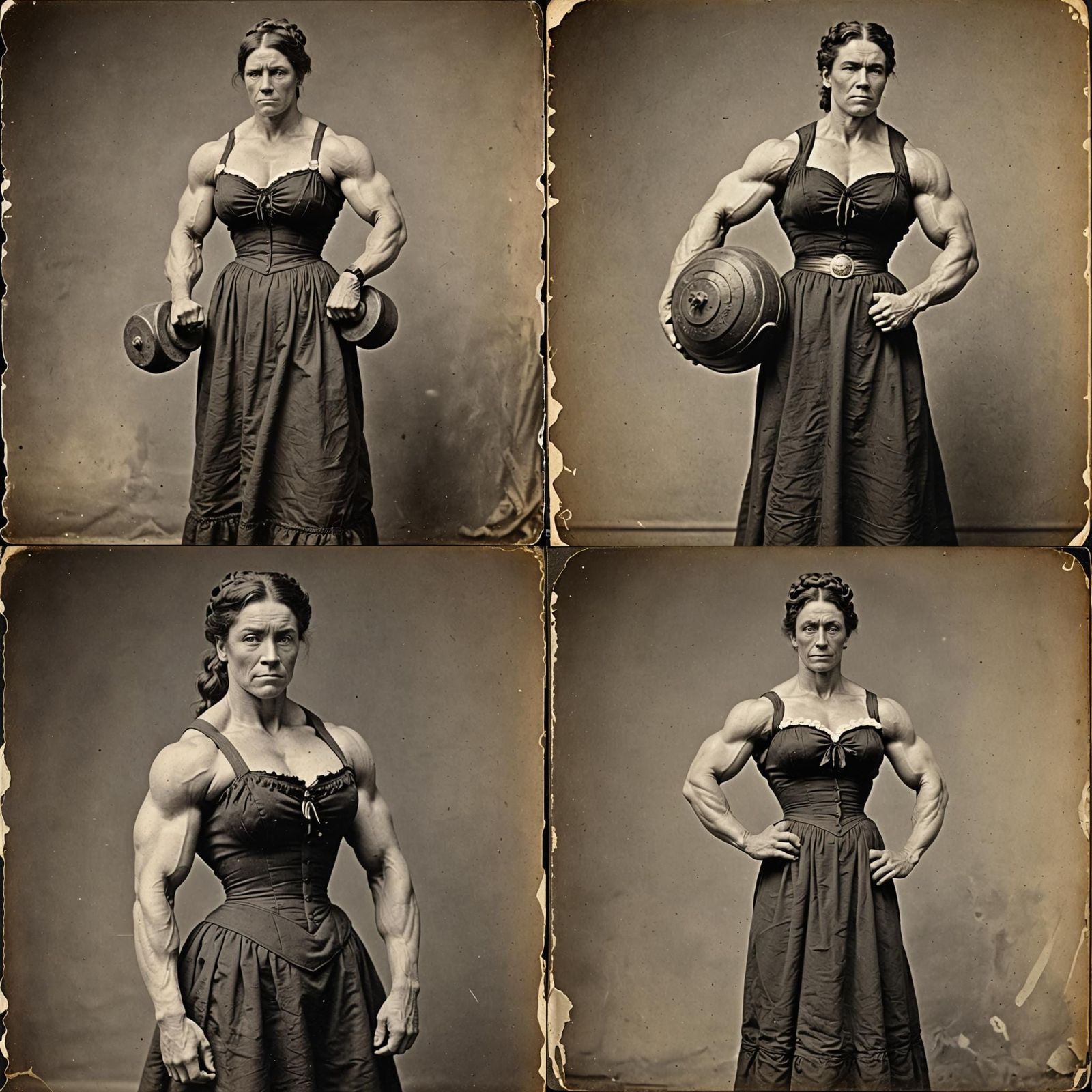 Ripped Female Bodybuilder in 1860s Portrait