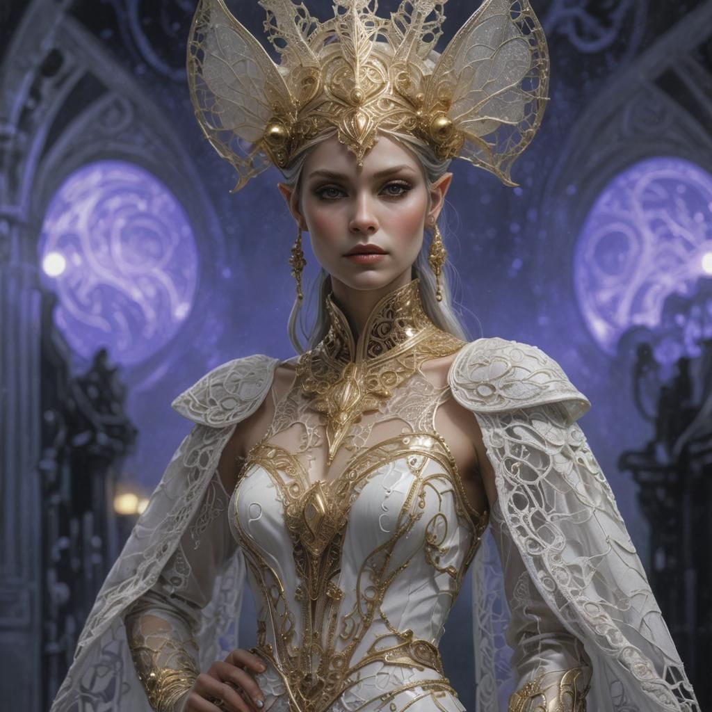 Elegant Elf Maiden in Sci-Fi Fashion