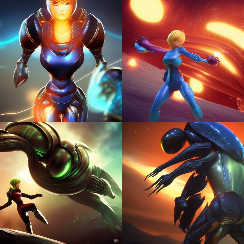 Samus Aran Rides an Alien: 3D Game Art