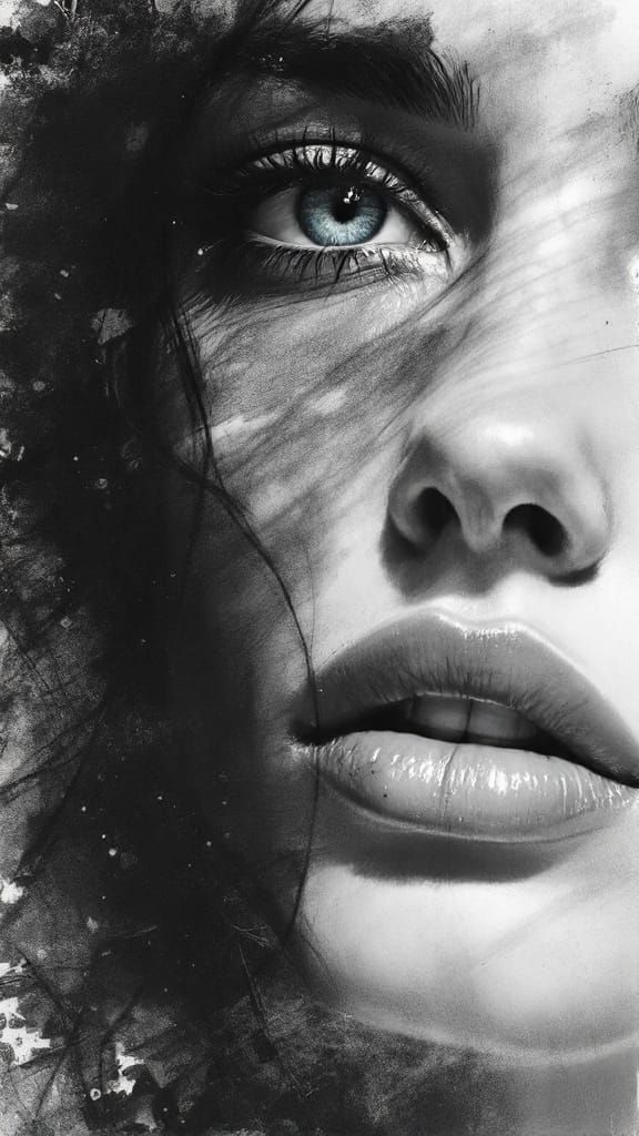 Ethereal Portrait in Soft Graphite Shading