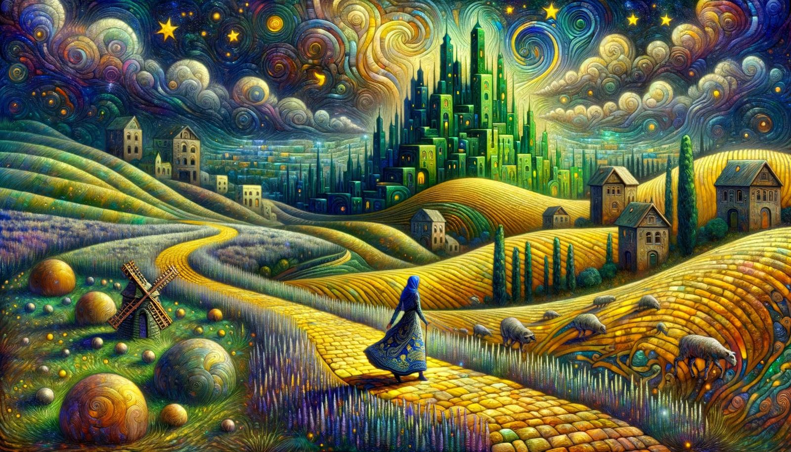 Fairy-Tale City Beckons in Abstract Impressionism