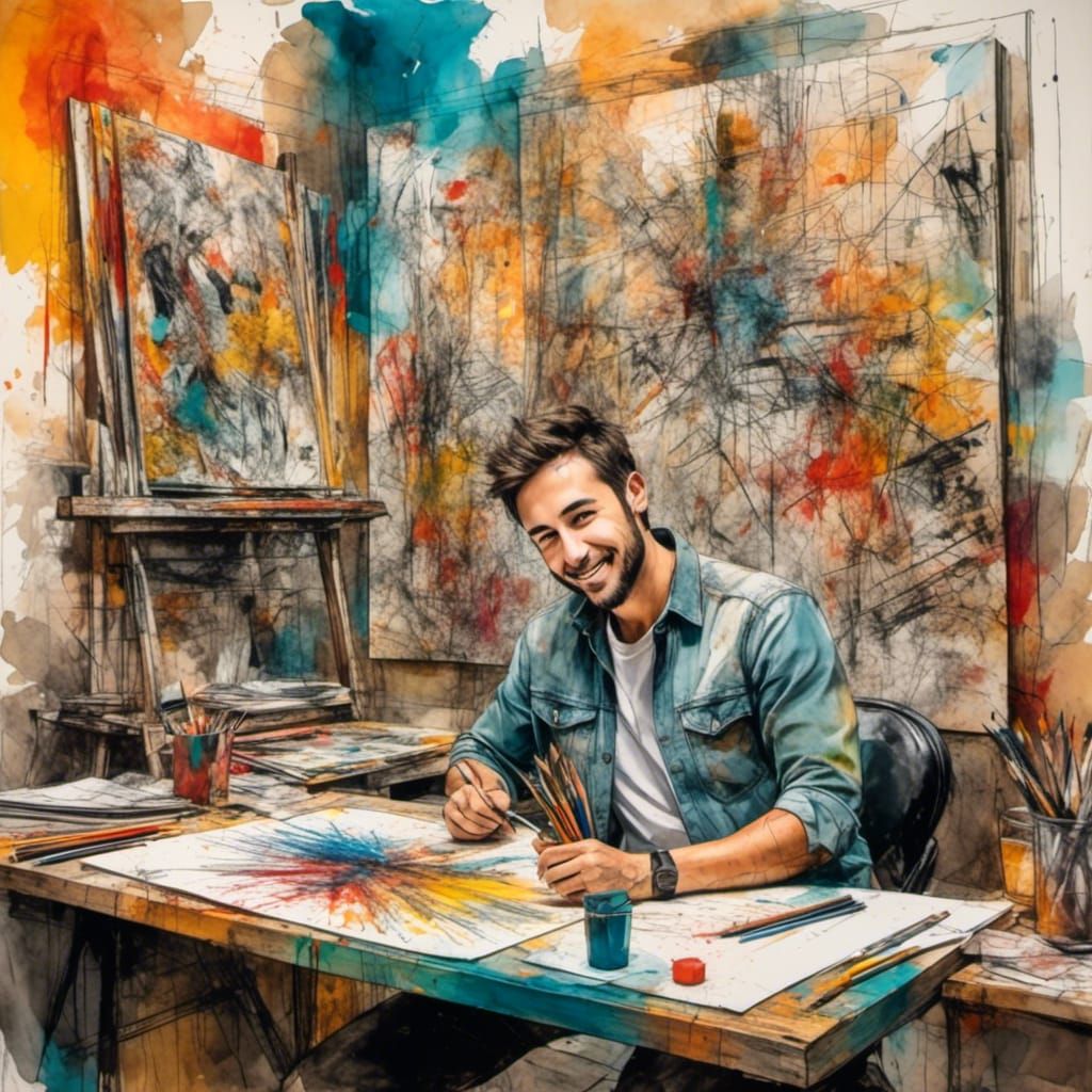 Artist in Studio: Mixed Media Art Masterpiece