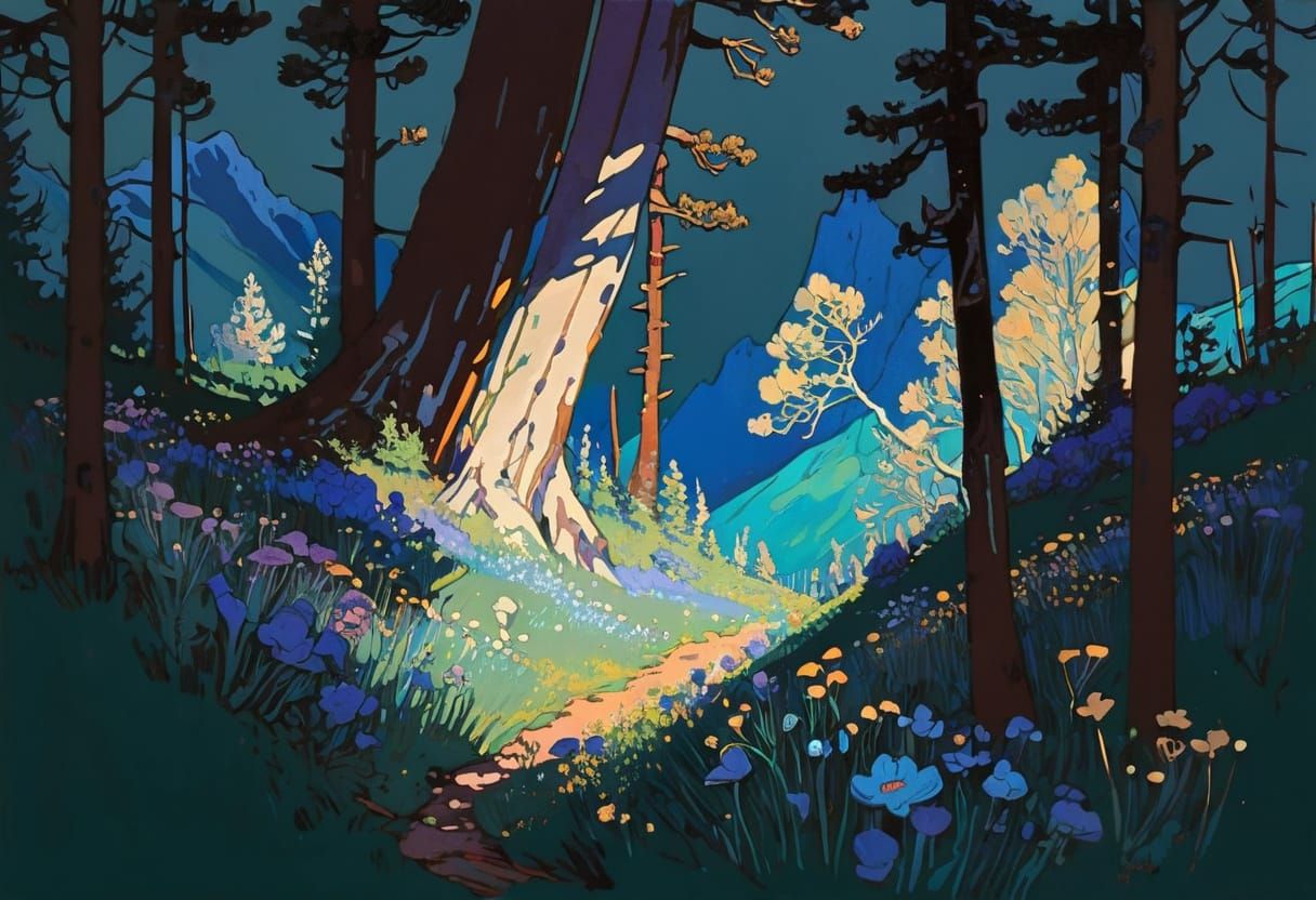 Alpine Wildflowers in Vibrant Colors