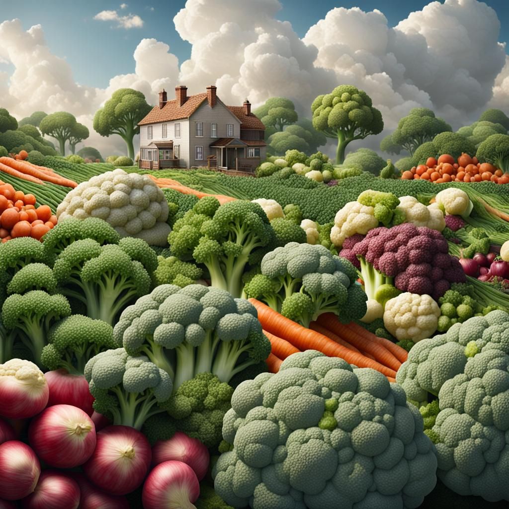 Vegetable Wonderland: A Hyperrealistic Foodscape