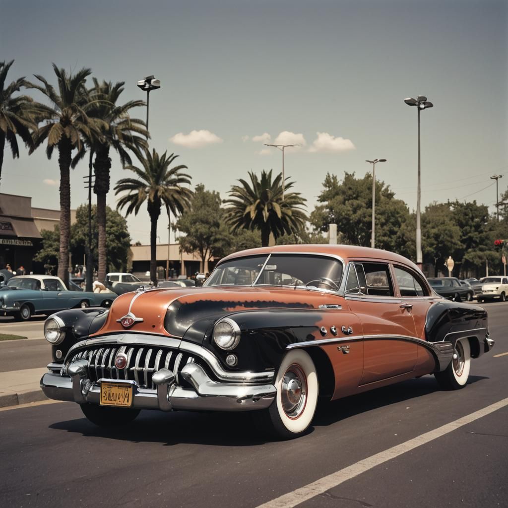 1950s Buick Hotrod Lowrider in Analog Style