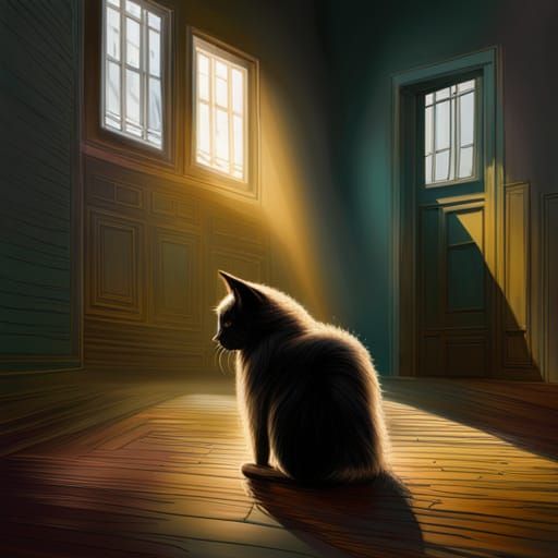 Scary Black Cats Hyperrealistic Splash Art