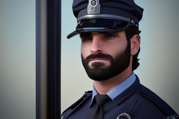 Photorealistic Police Officer in 19th Century City