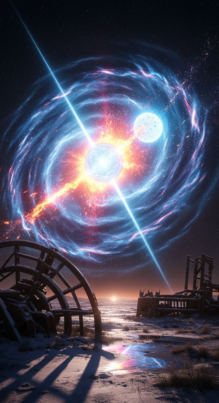 Cosmic Collision: Pulsars Erupt into Digital Particle Storm