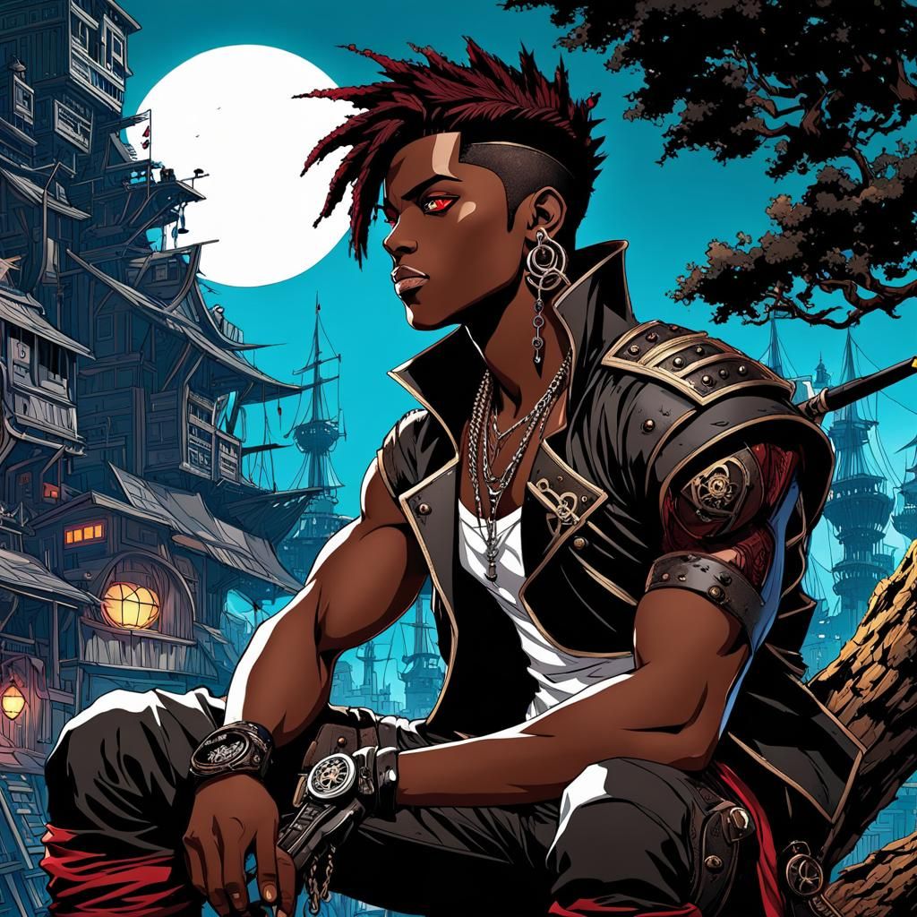 Hyperrealistic - Anime, Cyberpunk and Steampunk Inspired - Anime man