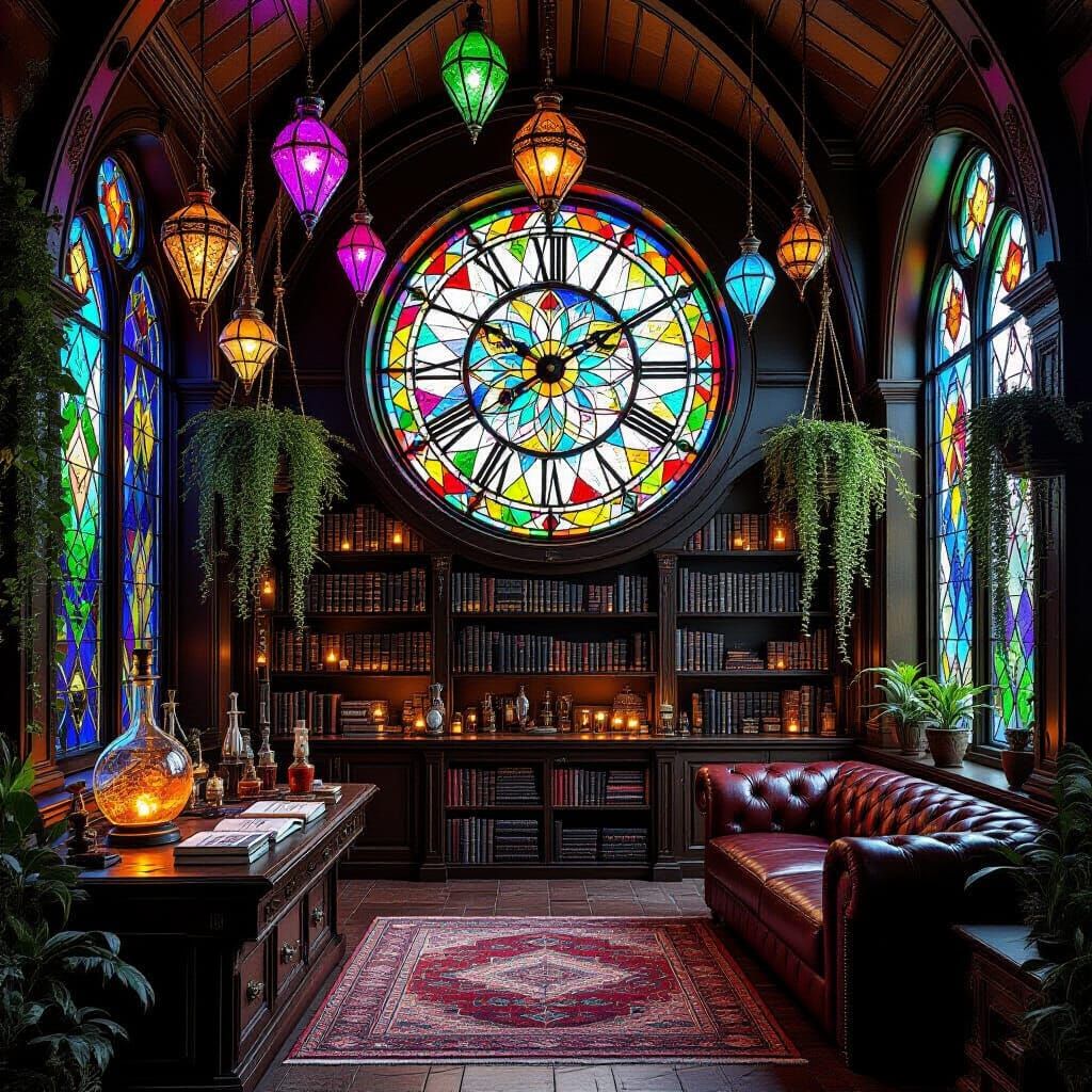 Wizard's Lair in Stained Glass Clocktower