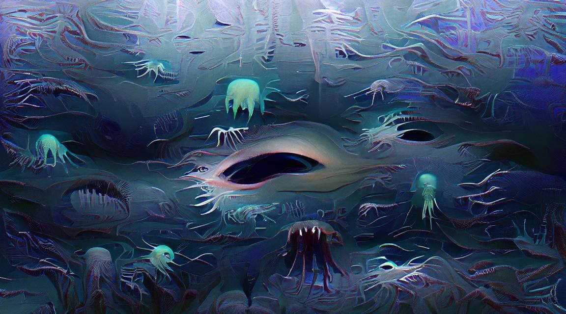 Monolithic Sea Anemone Overlord in Mariana Trench