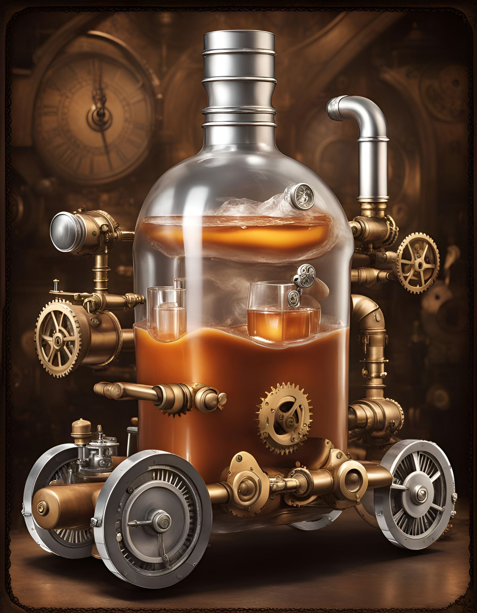 Steampunk Vodka Caramel Drink Design