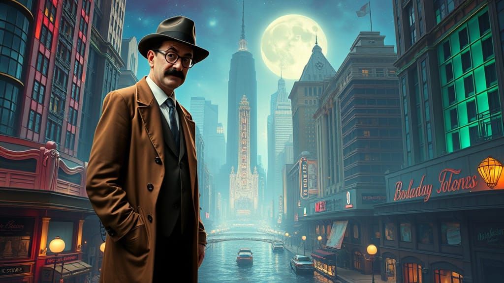 Surreal Metropolis Gathers Shadows as Groucho Marx Steals Sc...