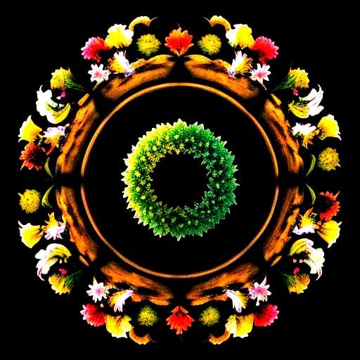 Colorful Lilies, Orchids, and Faces in Vibrant Palette